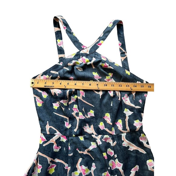 CAbi Dress Women's Size 4 Blue Watercolor Print Aurora Paradise Maxi Halter - Picture 9 of 14